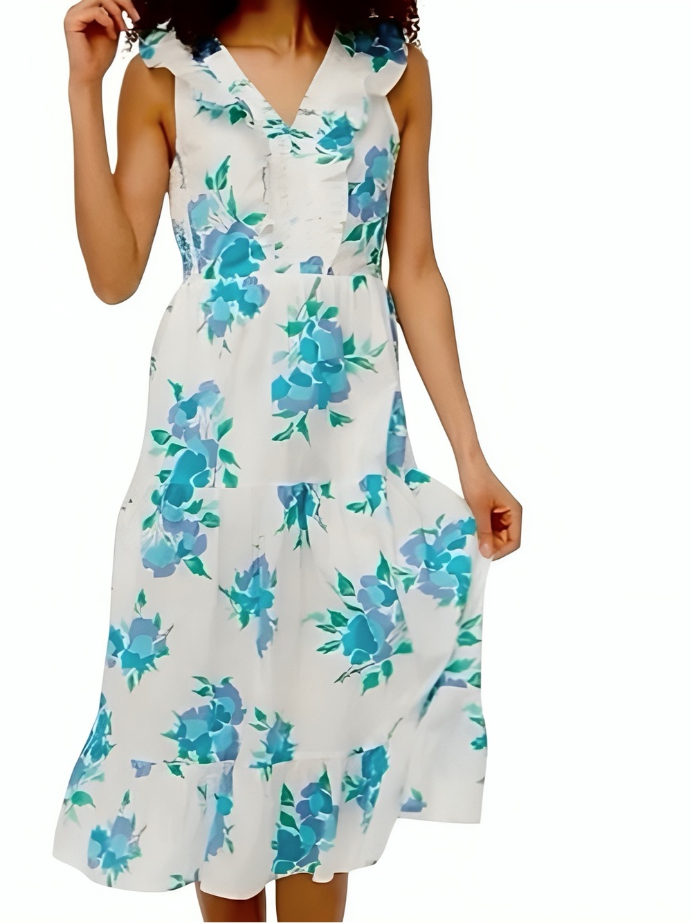 J. Crew $128 Floral Smocked Ruffle Sleeveless Dress Size 0 NWT